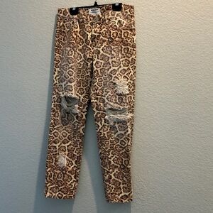 ONE BY ONETEASPOON X Awesome Leopard Distressed Baggies
